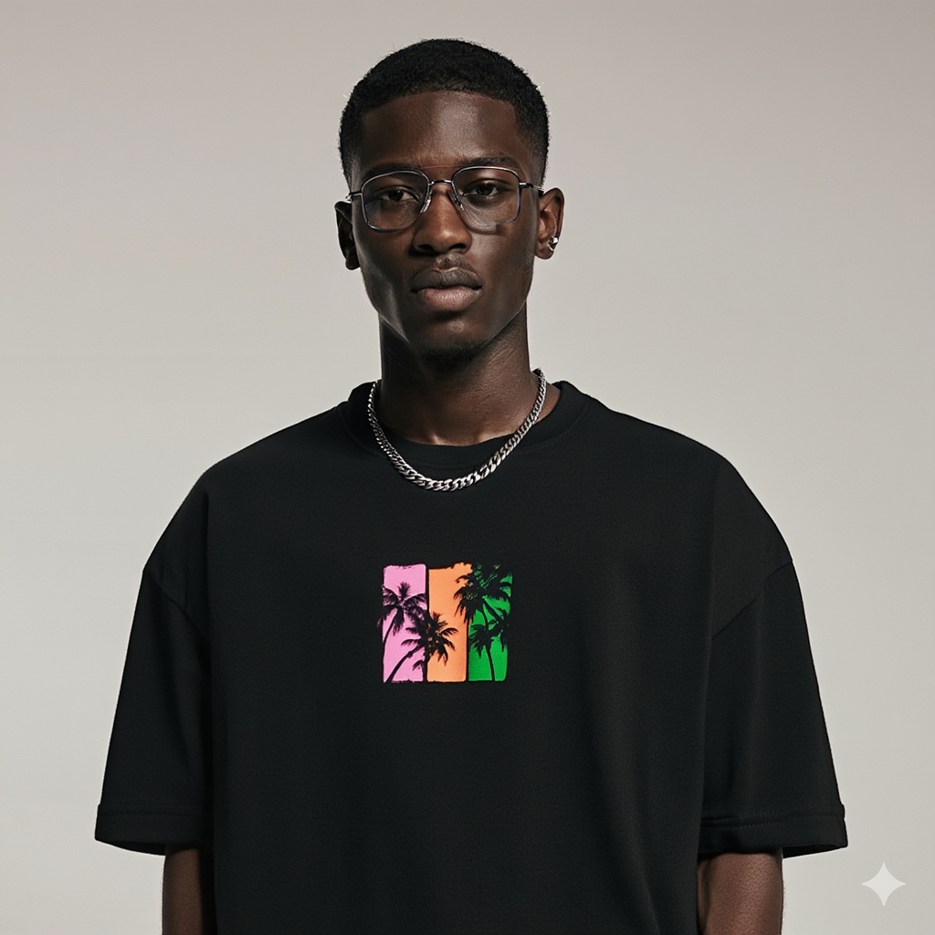 Tropical Retro Oversized T-Shirt