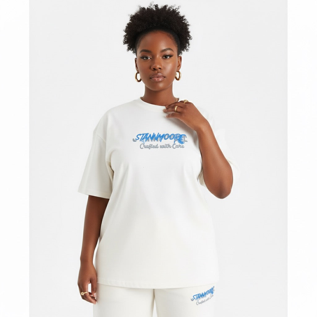 Stannmoore Faded Bone Oversized T-Shirt