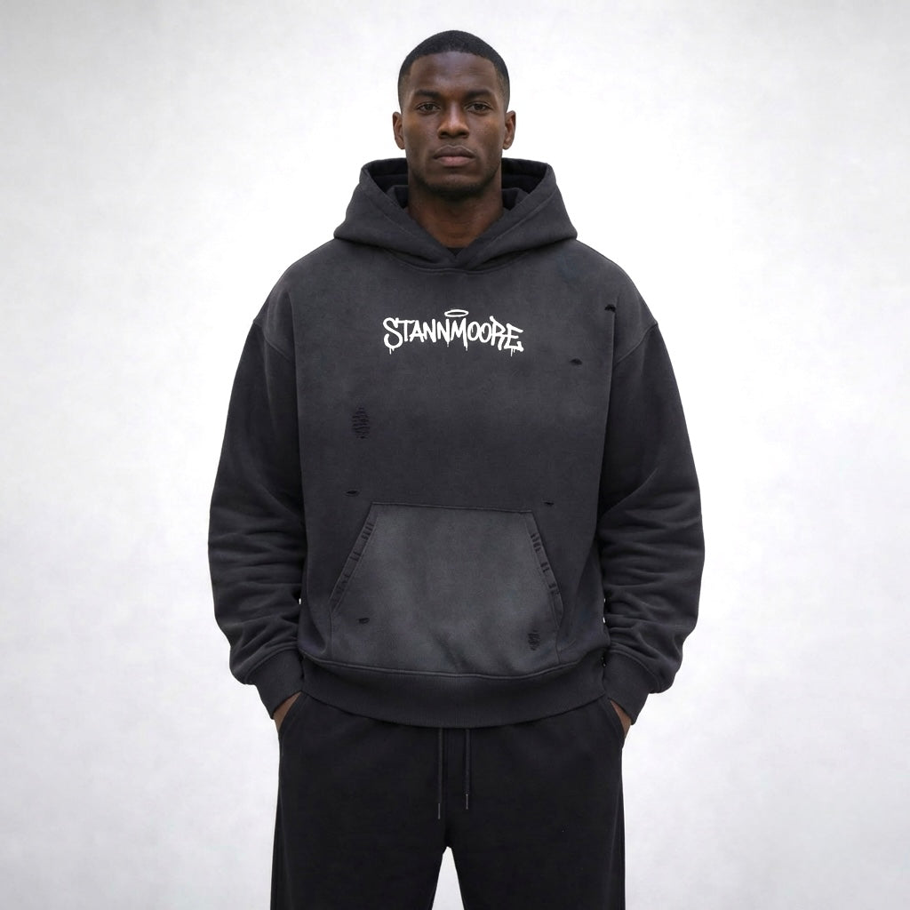 Frayed Sunfade Boxy Fleece Hoodie