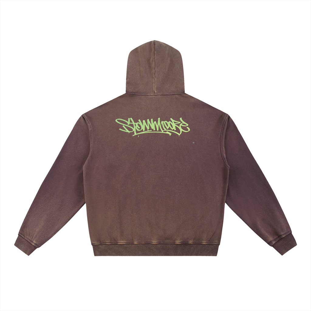 Vintage Washed Gradient Fleece Hoodie