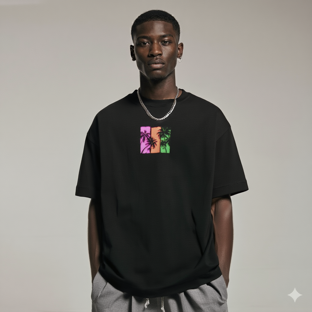 Tropical Retro Oversized T-Shirt