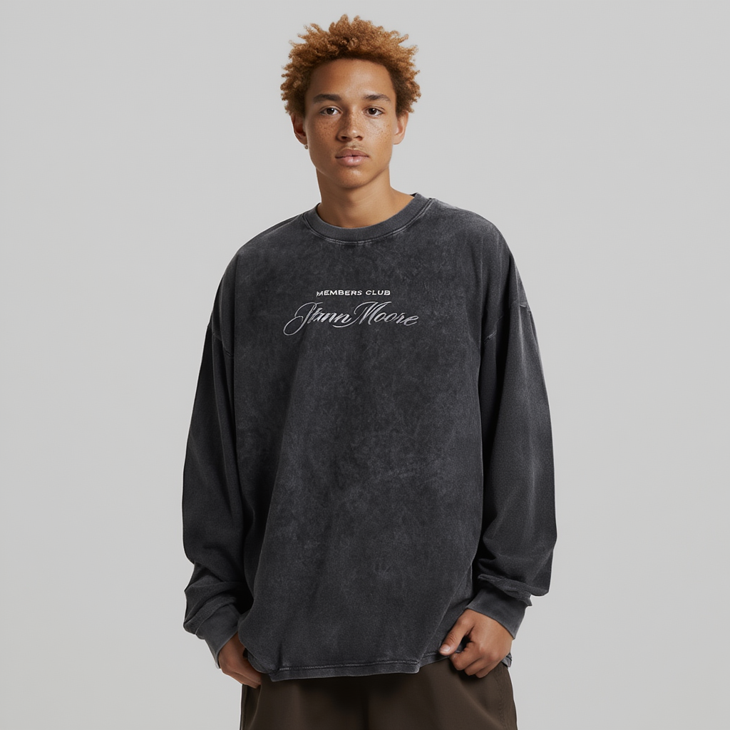 Stannmoore Acid Wash Black Tee