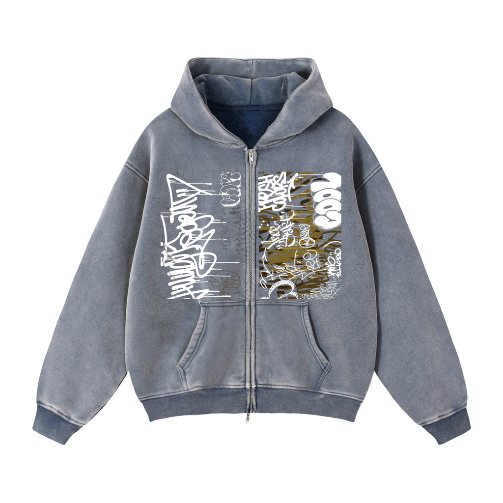 Zip-Through Boxy Fleece Hoodie