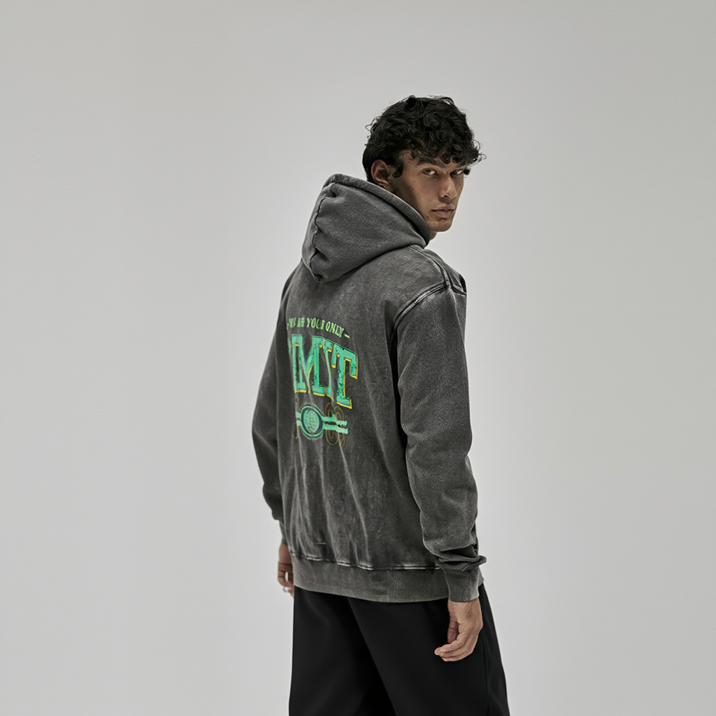 Snow Wash Fleece Oversize Hoodie