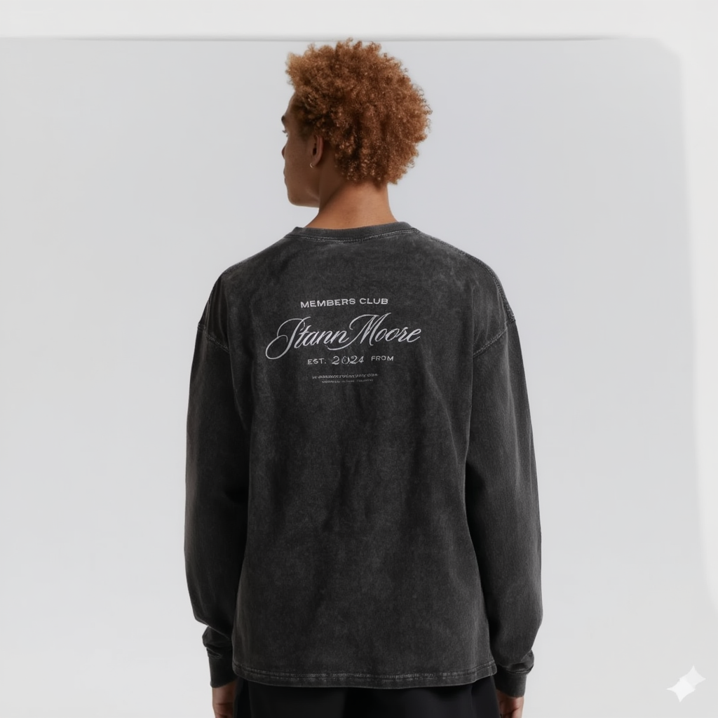 Stannmoore Acid Wash Black Tee
