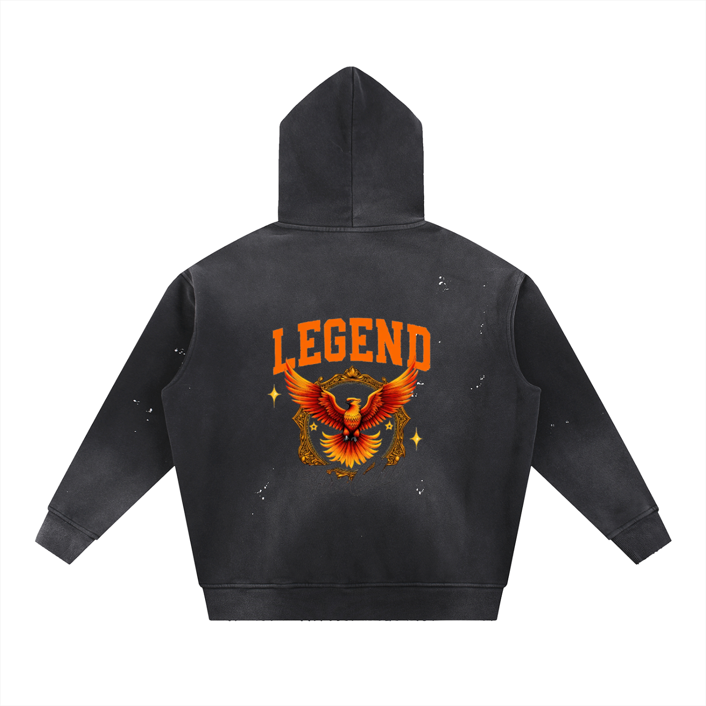 Vintage Washed Frayed Fleece Hoodie