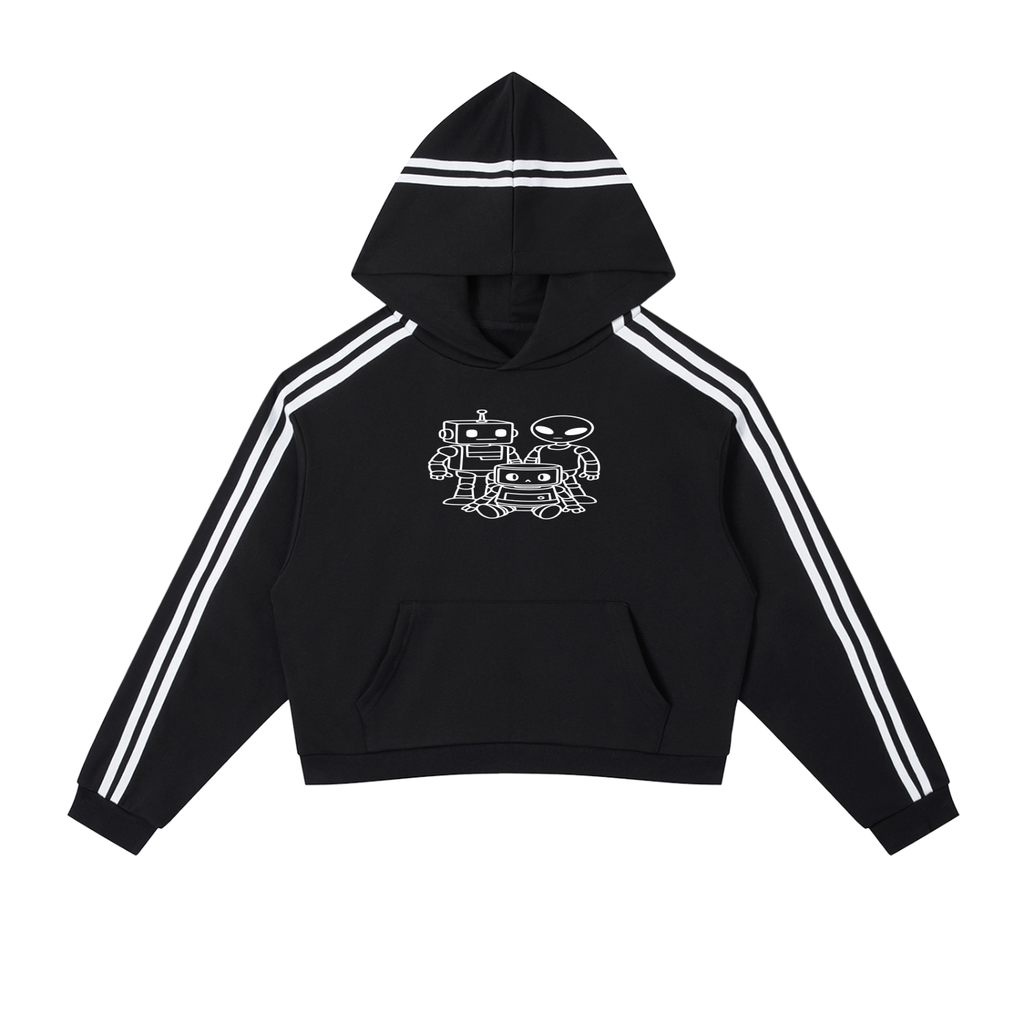 Side Stripe Cropped Hoodie