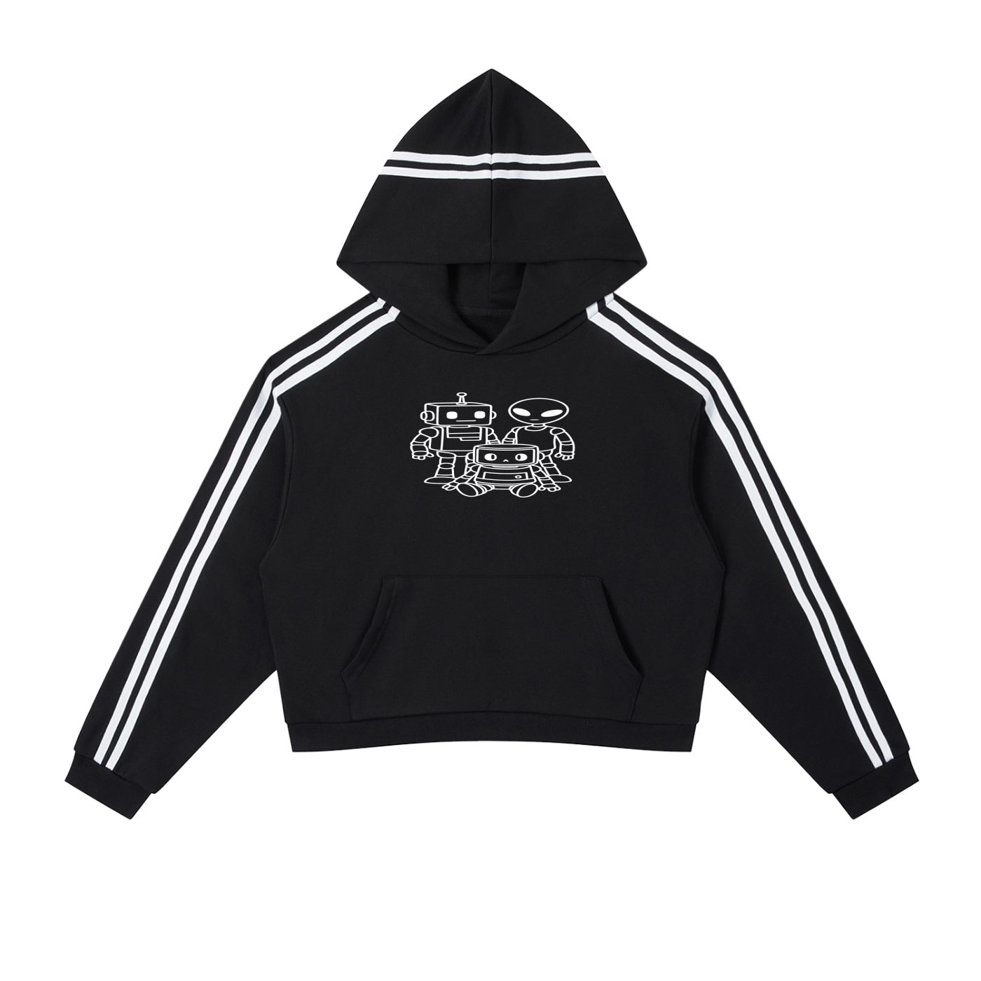 Side Stripe Cropped Hoodie