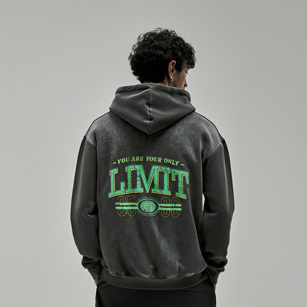 Snow Wash Fleece Oversize Hoodie