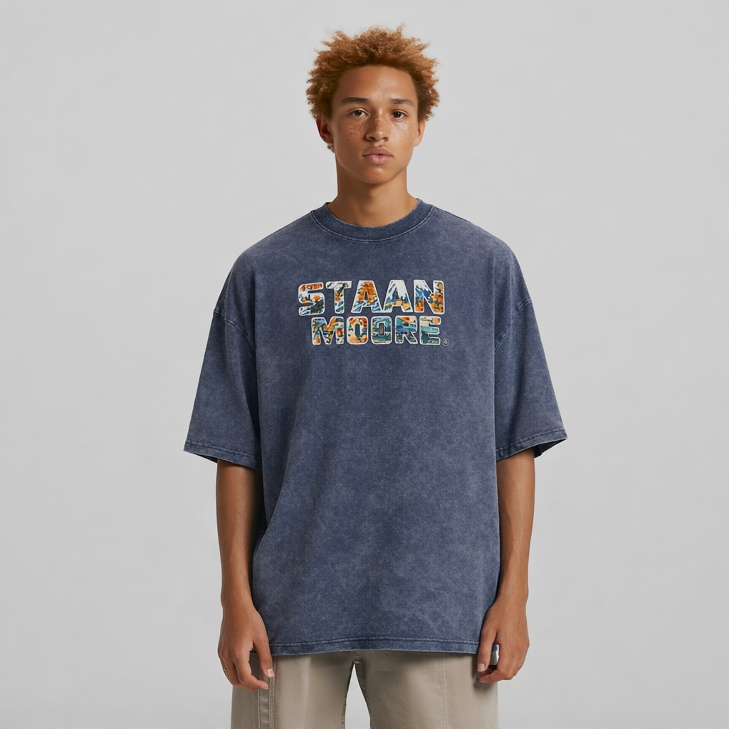 Snow Washed Oversized Cotton T-Shirt