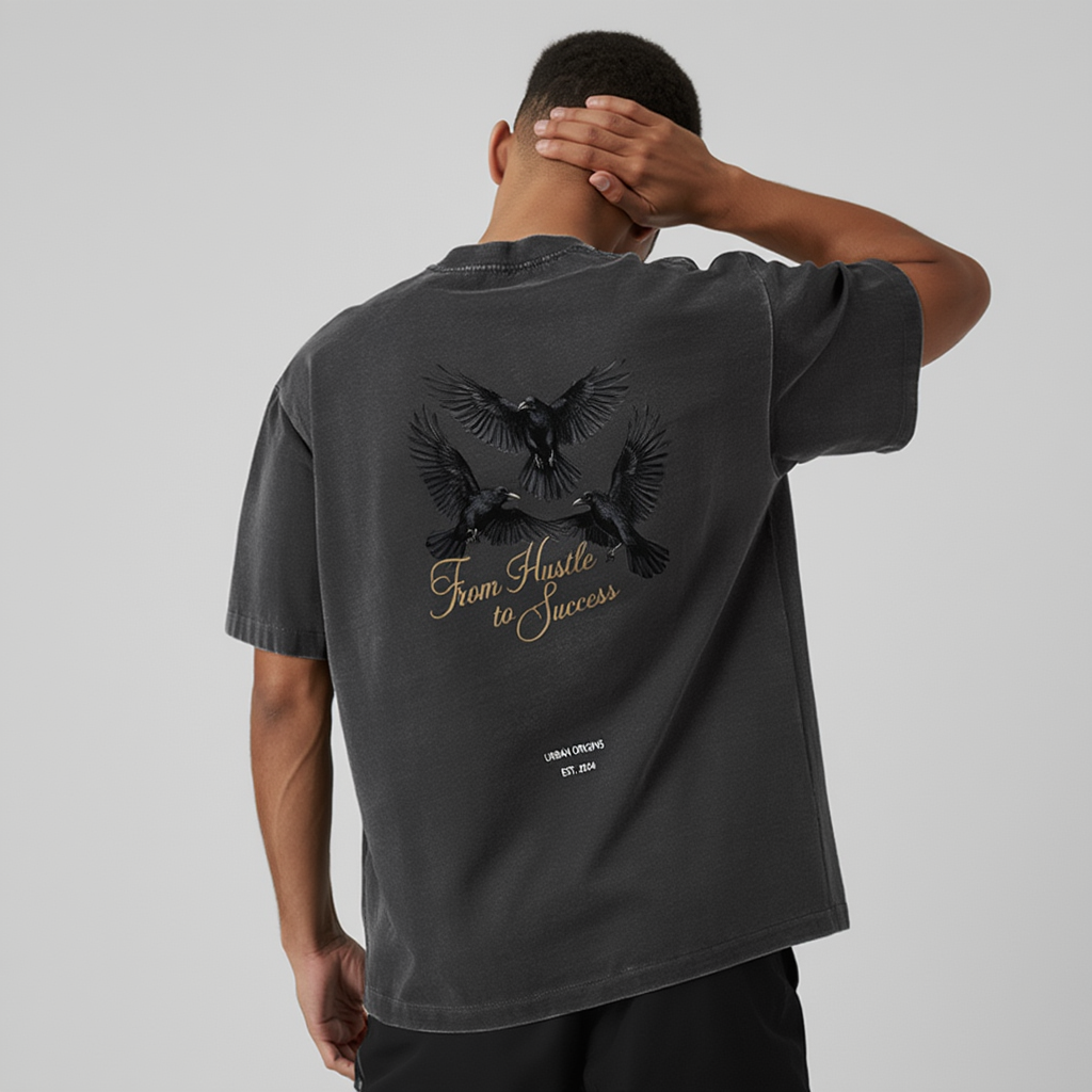 Black Vintage Washed Frayed T-Shirt
