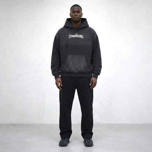 Frayed Sunfade Boxy Fleece Hoodie