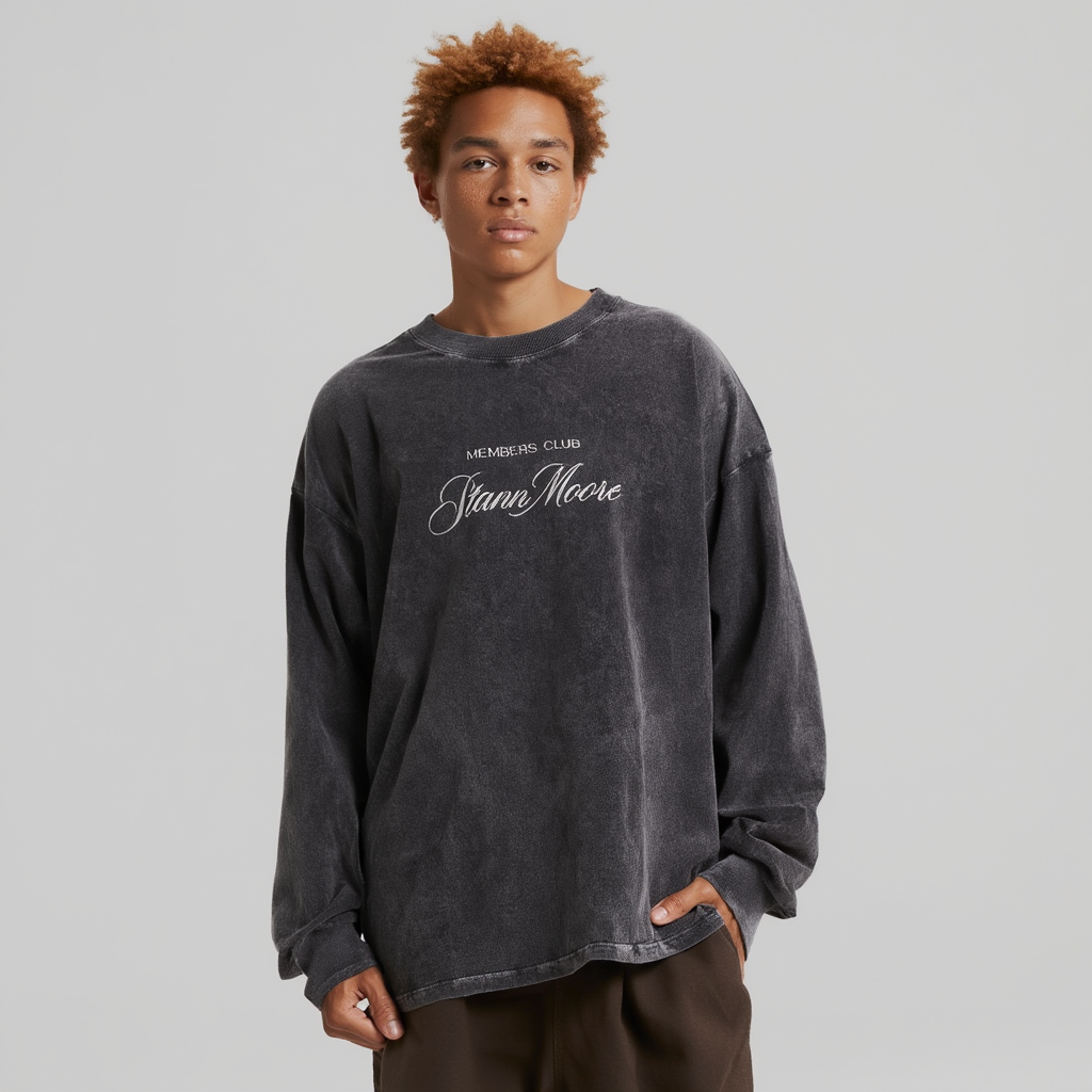 Stannmoore Acid Wash Black Tee