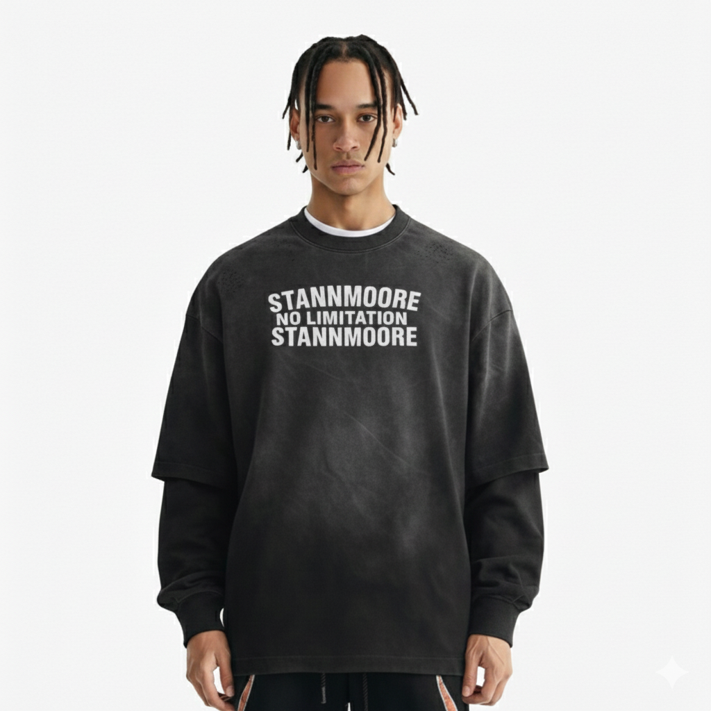 Frayed Faux Two Piece T-Shirt
