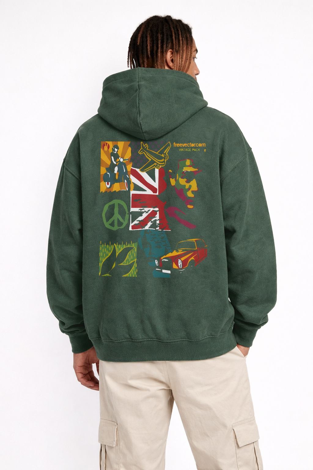 Snow Washed Zip-Through Fleece Hoodie